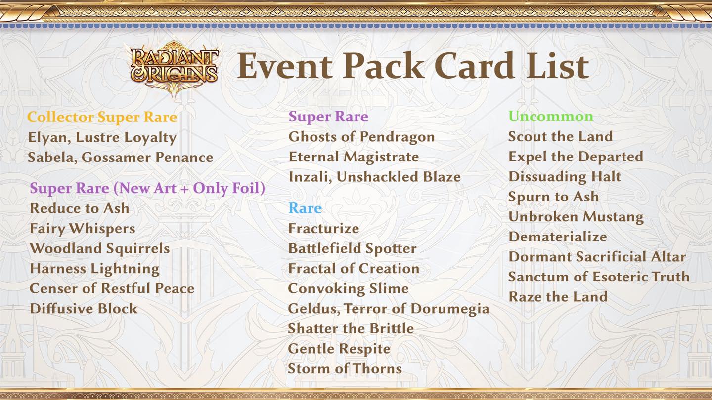 Event pack的卡片列表！