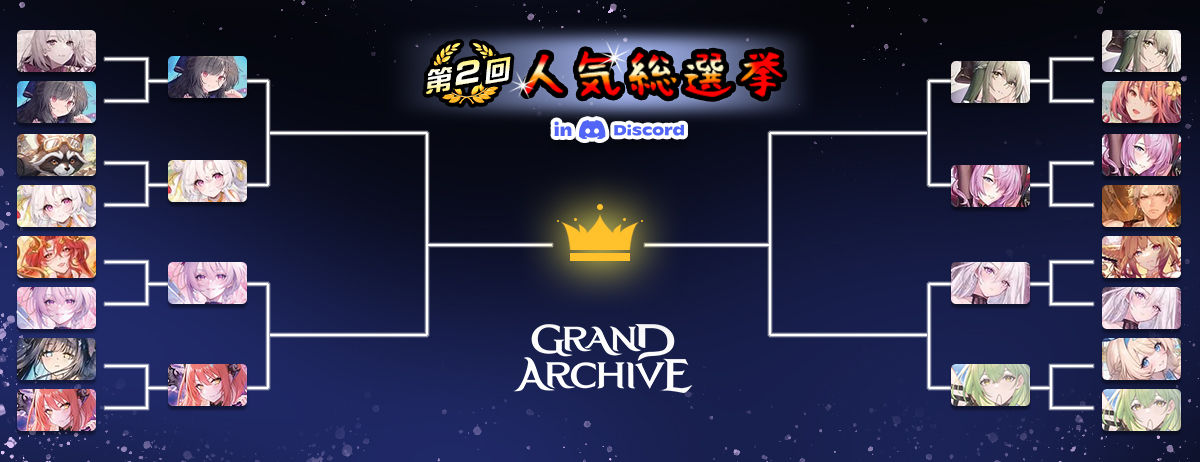 Grand Archive East Asia Official Server Discord 第二屆人氣角色票選八強正式出爐！