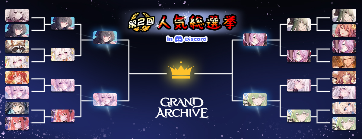 Grand Archive East Asia Official Server Discord 第二屆人氣角色票選 四強正式出爐！ 🎉