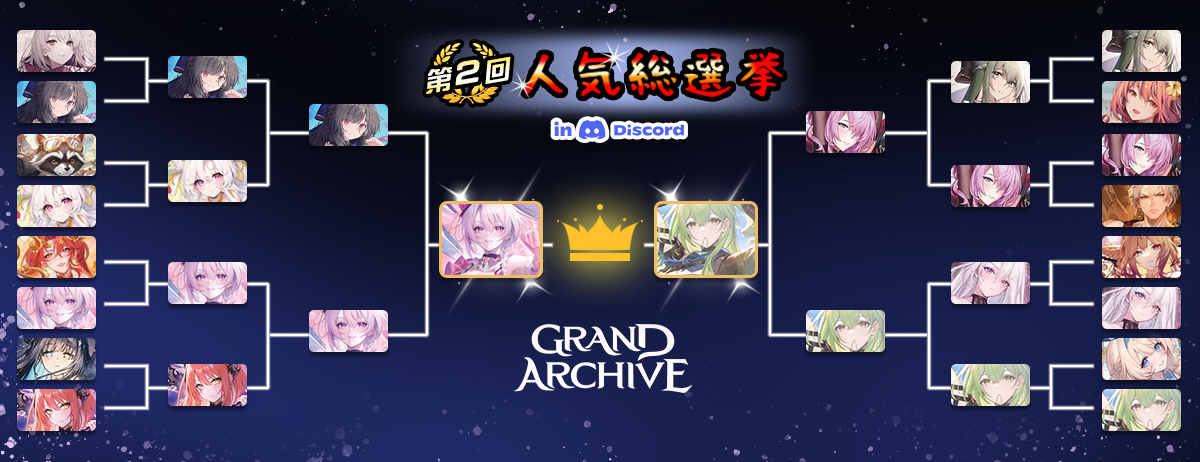 Grand Archive East Asia Official Server Discord 第二屆人氣角色票選 決賽正式開戰！ 🎉